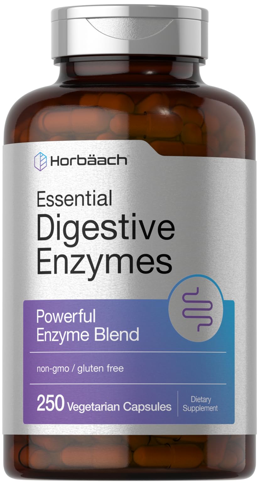 Horbäach Digestive Enzymes - 250 Capsules | Gluten Free & Non-GMO