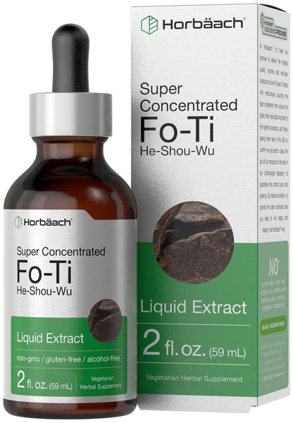 Horbäach FoTi Herb Liquid Root Extract – 2 oz | He Shou Wu | Alcohol Free | Gluten Free | Non-GMO