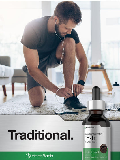 Horbäach FoTi Herb Liquid Root Extract – 2 oz | He Shou Wu | Alcohol Free | Gluten Free | Non-GMO