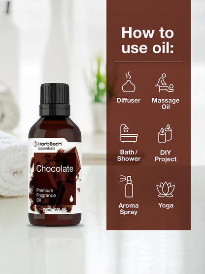 Horbäach Chocolate Fragrance Oil - 1 fl oz (30 ml) for Diffusers, Candles & Soaps | Premium Grade