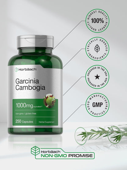 Horbaach Garcinia Cambogia Extract Pills 1000mg | 250 Capsules | Non-GMO