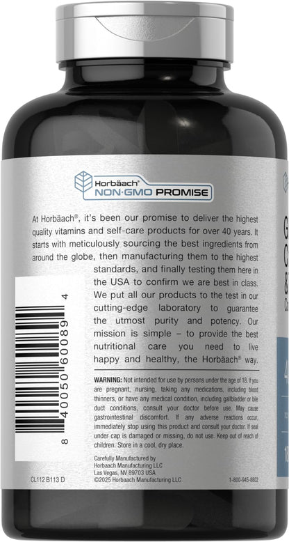 Horbäach Glucosamine Chondroitin MSM 4050 mg – 180 Caplets with Turmeric | Triple Strength | Non-GMO & Gluten Free