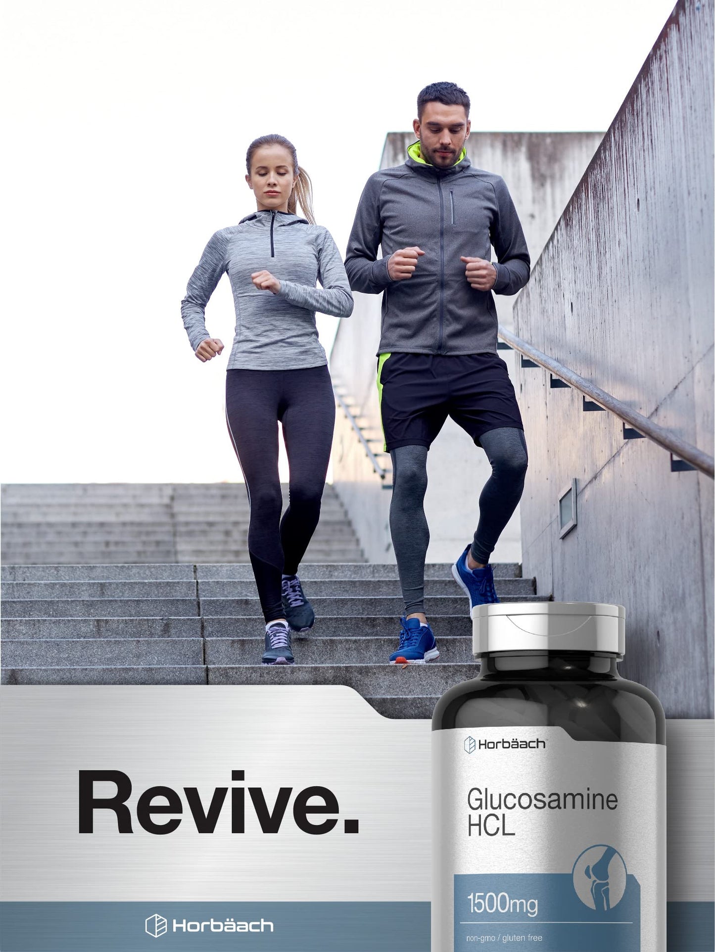 Horbäach Glucosamine HCL 1500mg – 120 Caplets | Non-GMO & Gluten Free