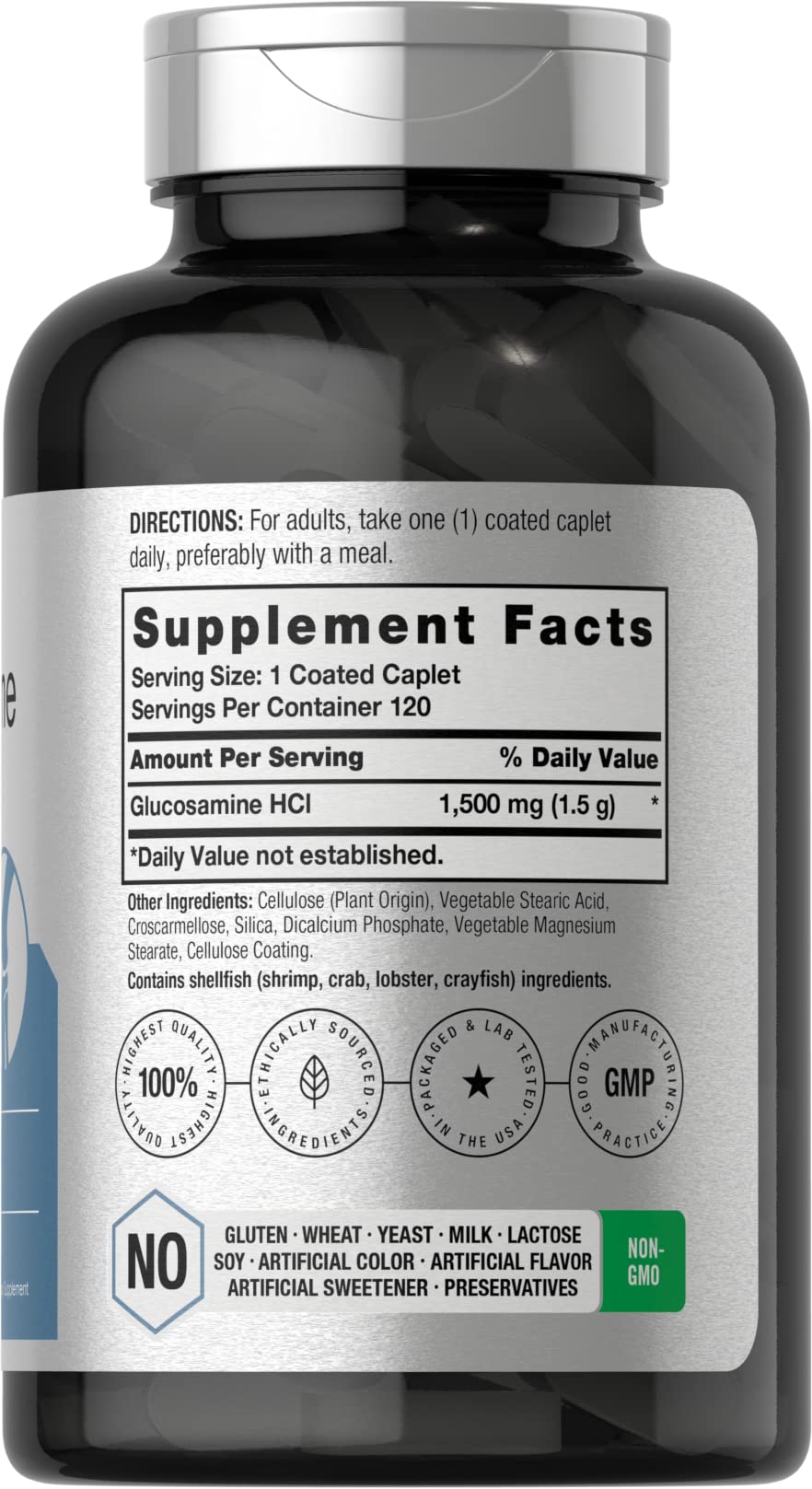 Horbäach Glucosamine HCL 1500mg – 120 Caplets | Non-GMO & Gluten Free