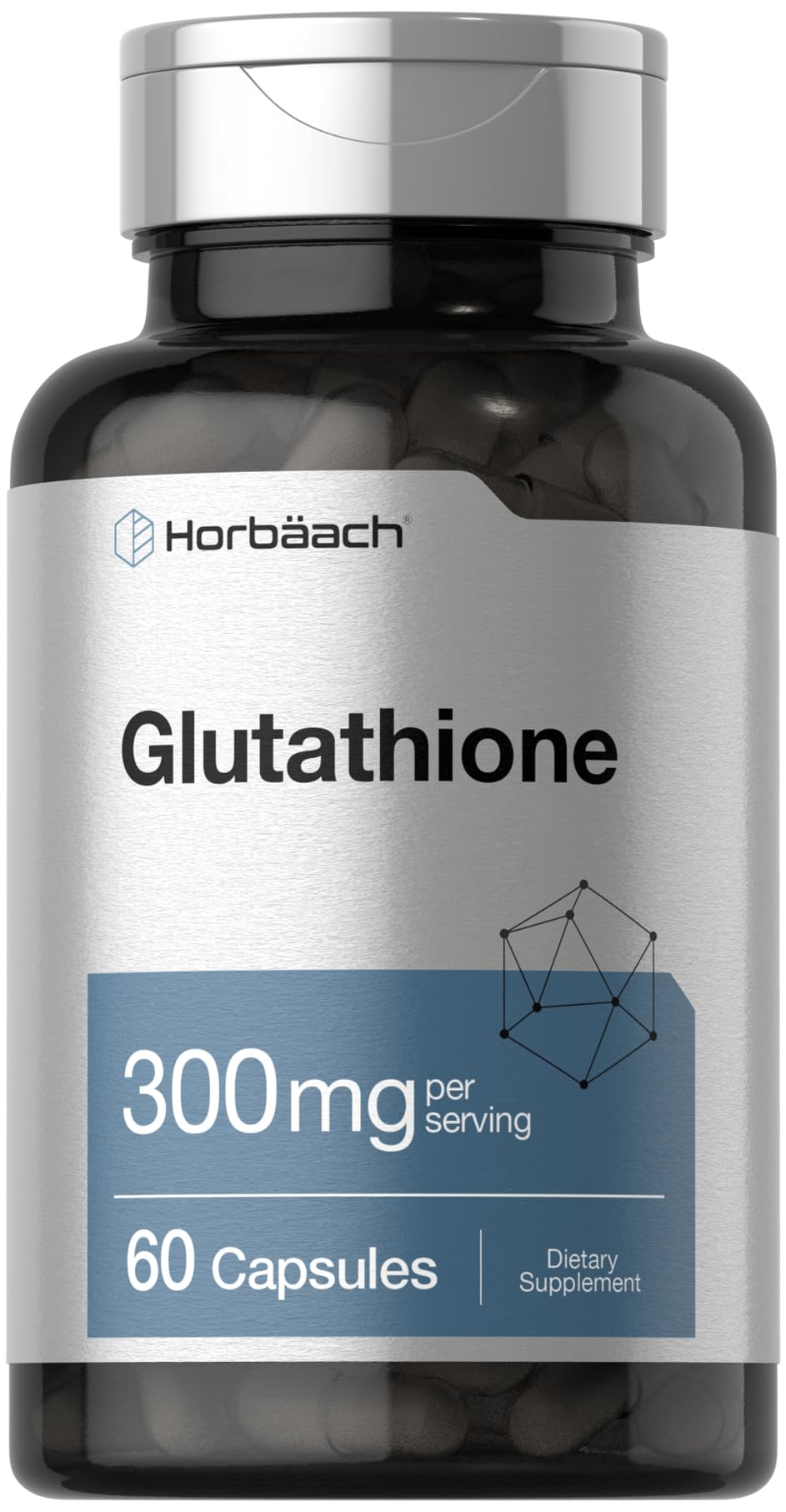 Horbaach Glutathione Supplement – 300 mg, 60 Capsules – Non-GMO & Gluten Free (Reduced Form)