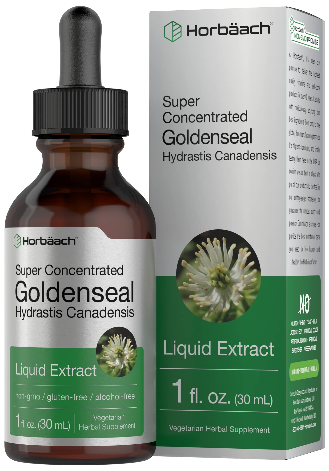 Horbaach Goldenseal Tincture Liquid Extract – 1 fl oz | Alcohol Free