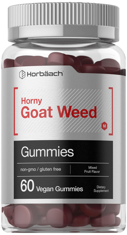 Horbaach Horny Goat Weed Gummies for Men & Women – 60 Count Mixed Fruit