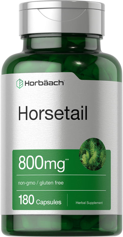 Horbäach Horsetail Capsules 800mg – 180 Count | Non-GMO, Gluten Free