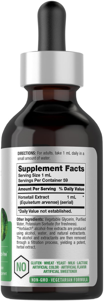Horbaach Horsetail Liquid Extract - Alcohol Free, Gluten Free, Non-GMO | 2 fl oz