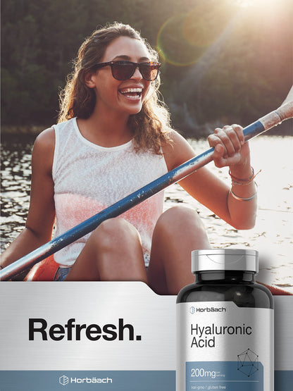 Horbäach Hyaluronic Acid Supplement – 200 mg, 150 Capsules | Non-GMO & Gluten Free