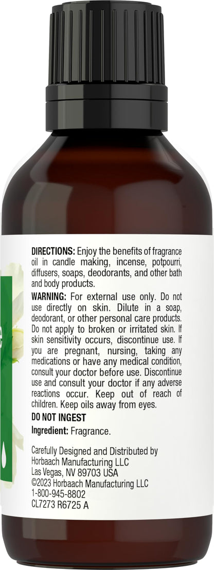 Horbaach Jasmine Fragrance Oil - 1 fl oz (30 ml) Premium Grade for Diffusers, Candles & Soaps