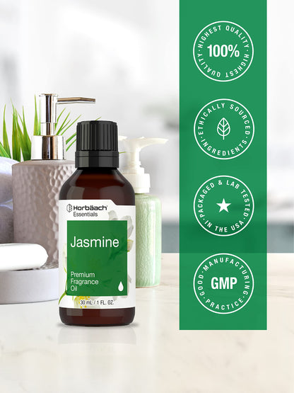 Horbaach Jasmine Fragrance Oil - 1 fl oz (30 ml) Premium Grade for Diffusers, Candles & Soaps