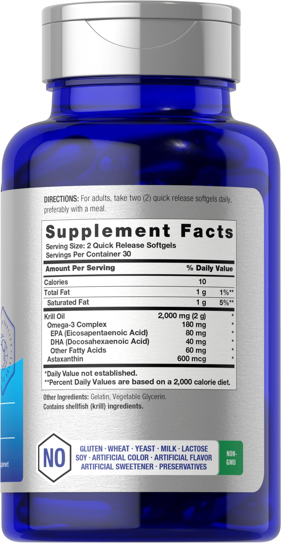Horbäach Antarctic Krill Oil 2000mg | 60 Softgels | Omega-3 EPA/DHA