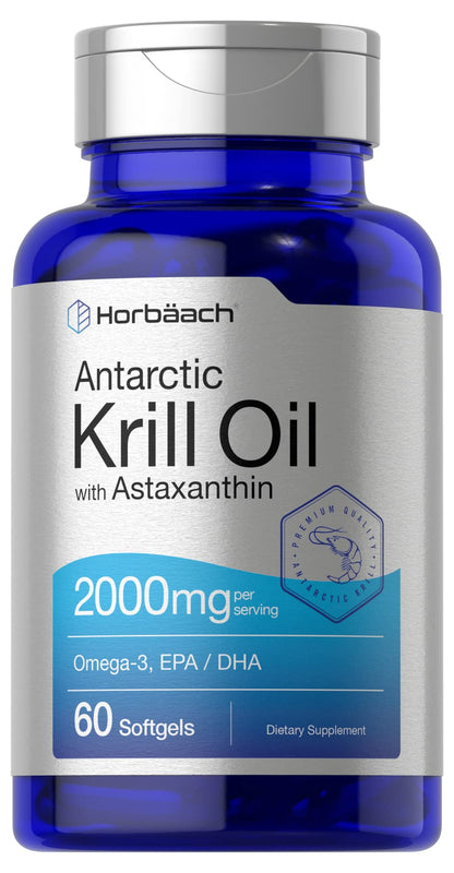 Horbäach Antarctic Krill Oil 2000mg | 60 Softgels | Omega-3 EPA/DHA