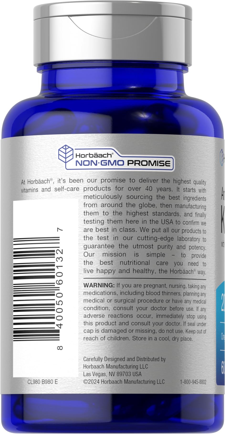 Horbäach Antarctic Krill Oil 2000mg | 60 Softgels | Omega-3 + Astaxanthin | Non-GMO, Gluten Free | Pack of 2