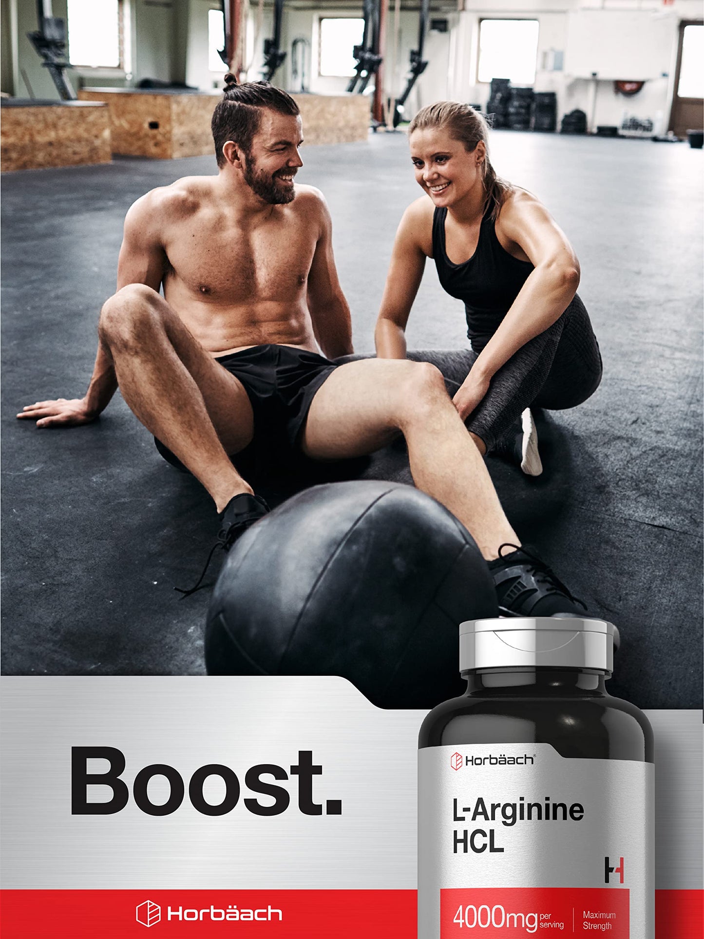 Horbäach L-Arginine 4000mg – 120 Caplets | Nitric Oxide Precursor for Men & Women | Vegetarian, Non-GMO, Gluten Free