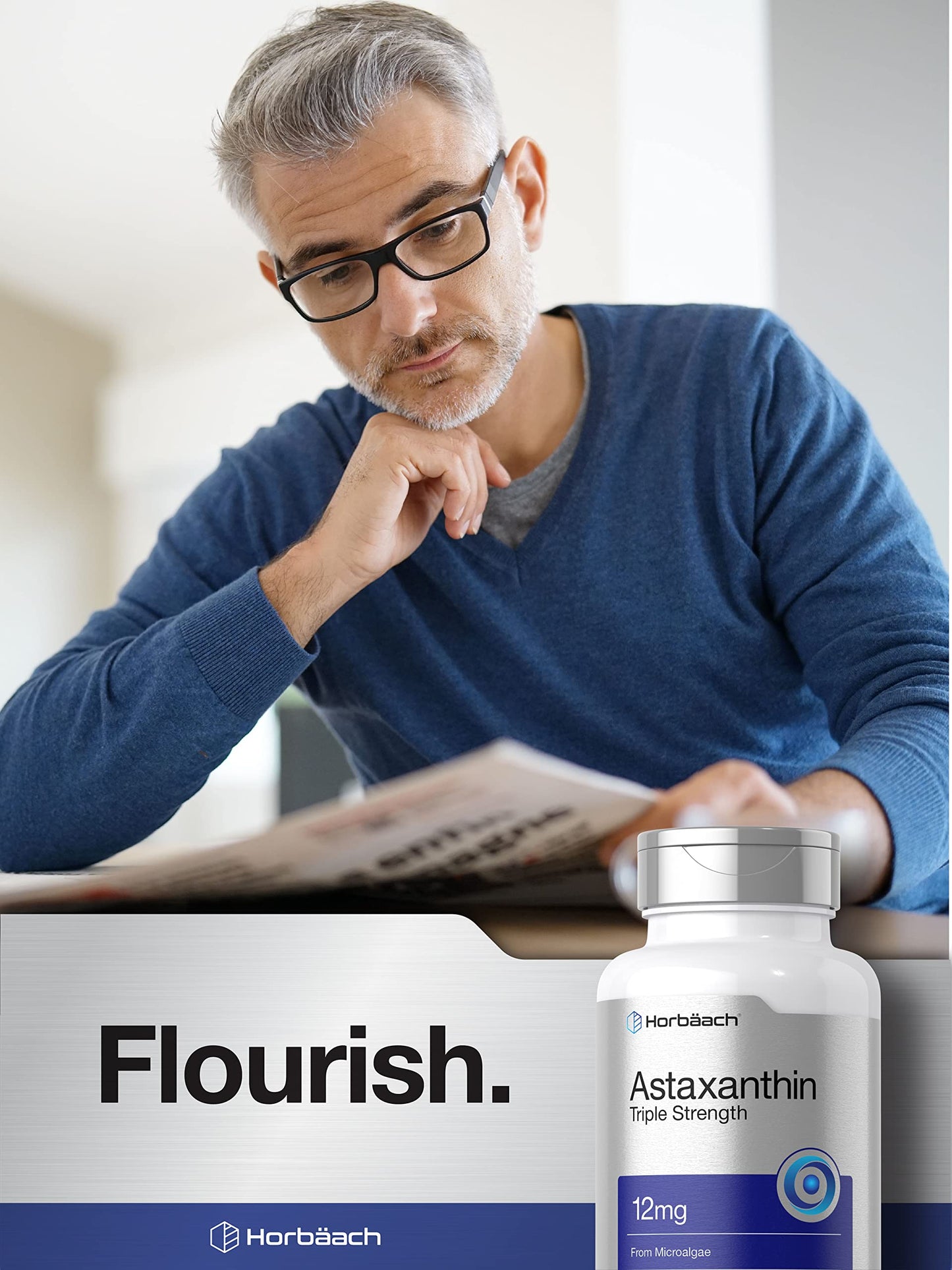 Horbäach Astaxanthin Supplement – 12mg, 120 Softgels, Triple Strength