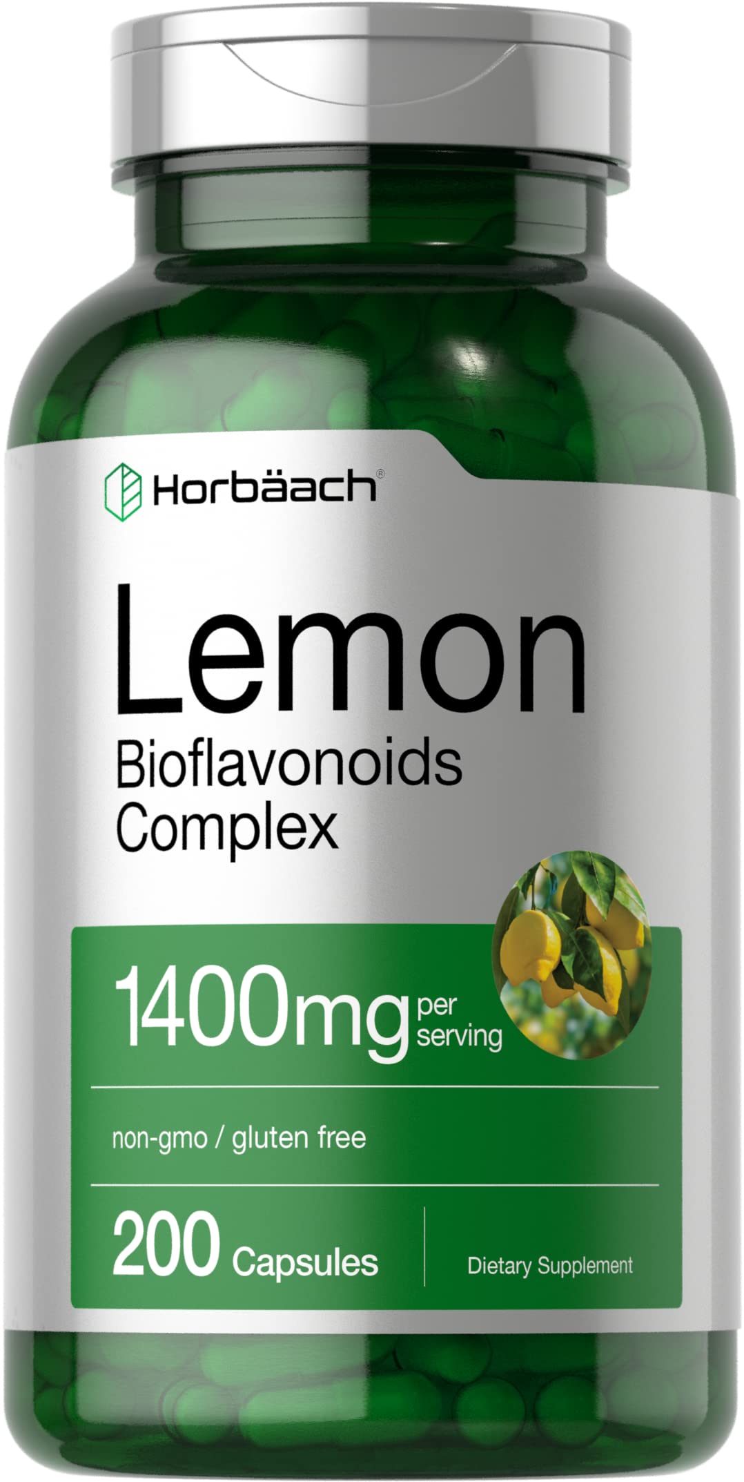 Horbäach Lemon Bioflavonoids 1400 mg – 200 Capsules | Non-GMO, Gluten Free