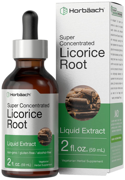 Horbäach Licorice Root Extract 2 oz – Alcohol-Free Tincture | Vegetarian Liquid Supplement | Non-GMO & Gluten Free