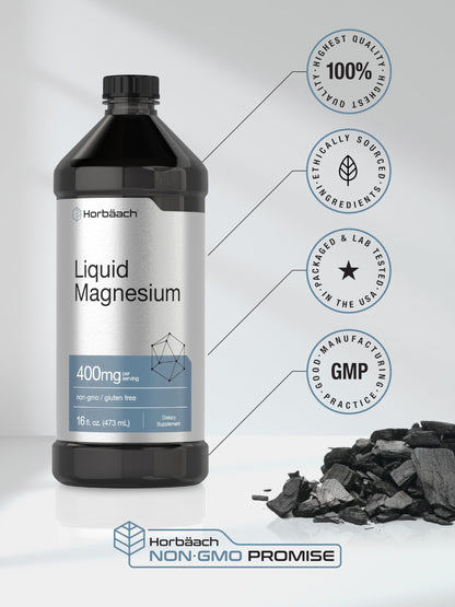 Horbaach Liquid Magnesium 16 fl oz | Vital Trace Minerals Complex | Vegetarian, Non-GMO & Gluten Free