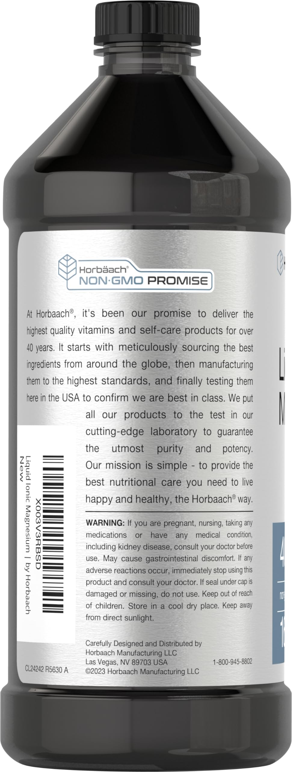 Horbaach Liquid Magnesium 16 fl oz | Vital Trace Minerals Complex | Vegetarian, Non-GMO & Gluten Free