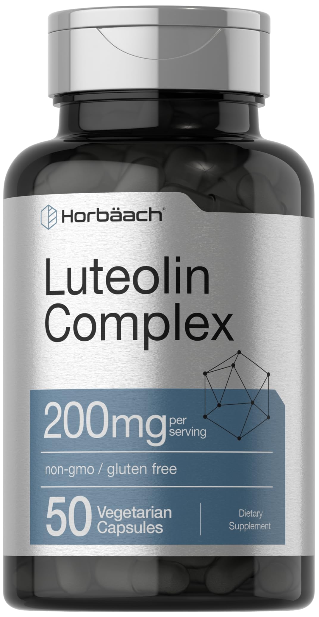 Horbäach Luteolin Complex Supplement with Rutin – 50 Capsules | Vegetarian, Non-GMO & Gluten Free Flavonoid Formula
