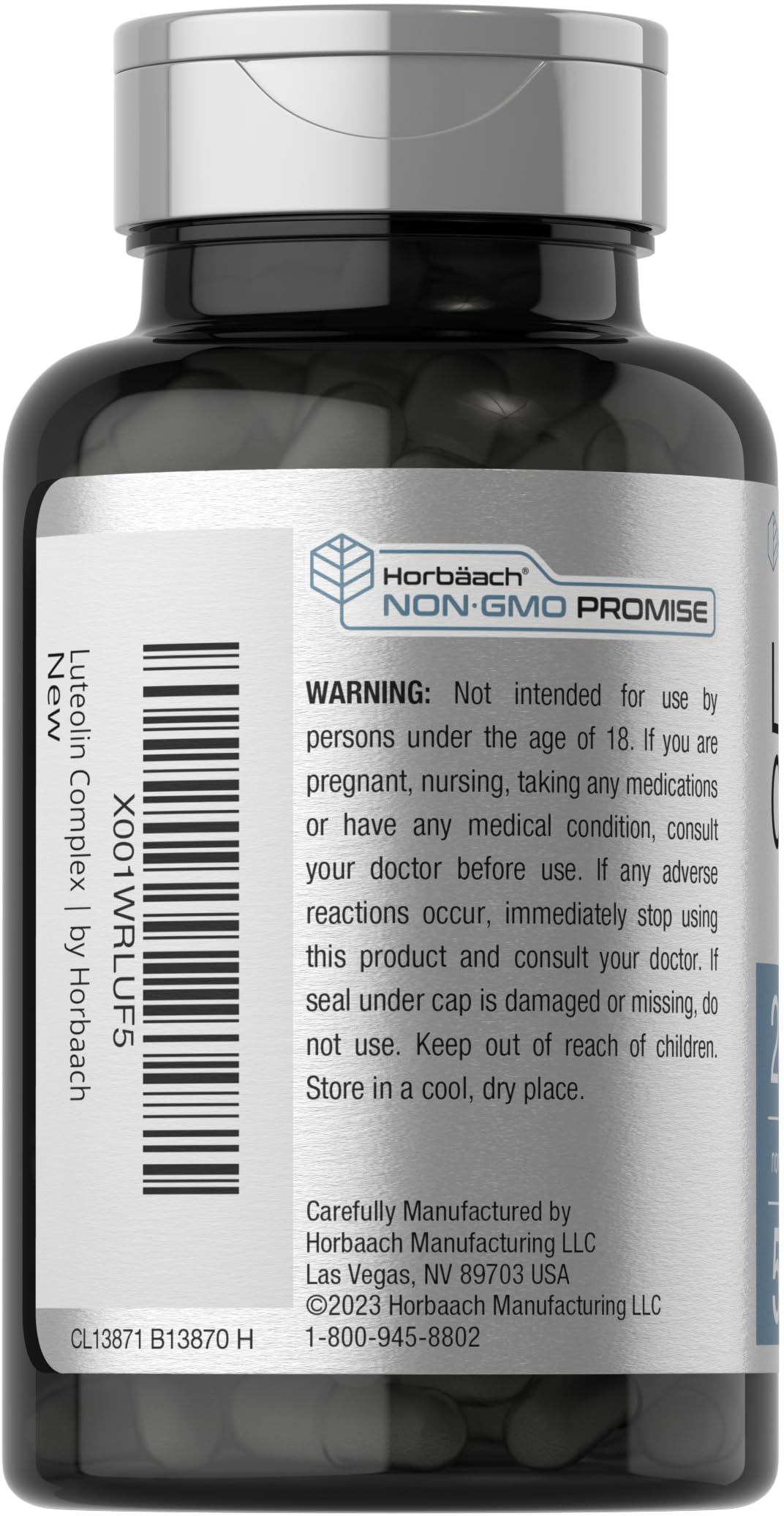 Horbäach Luteolin Complex Supplement with Rutin – 50 Capsules | Vegetarian, Non-GMO & Gluten Free Flavonoid Formula