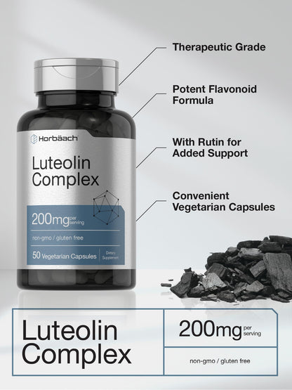 Horbäach Luteolin Complex Supplement with Rutin – 50 Capsules | Vegetarian, Non-GMO & Gluten Free Flavonoid Formula
