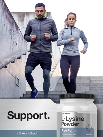Horbäach L-Lysine Powder 2.2 lbs - Unflavored Free Form, Vegetarian, Non-GMO, Gluten Free Formula