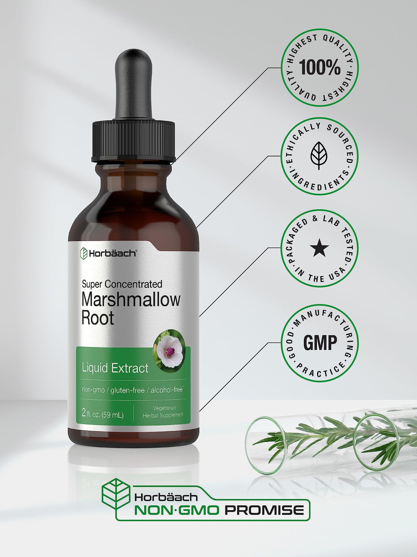 Horbäach Marshmallow Root Extract Tincture 2 fl oz – Alcohol Free