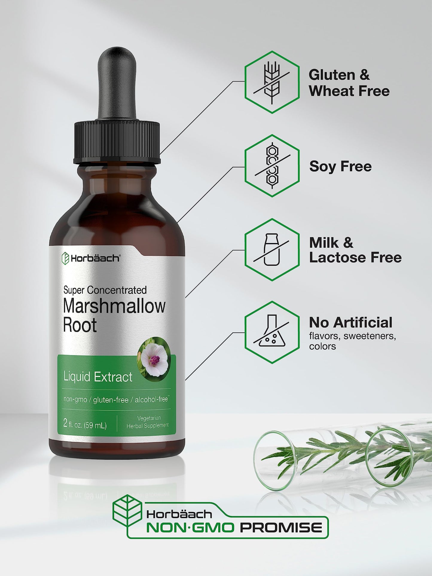 Horbäach Marshmallow Root Extract Tincture 2 fl oz – Alcohol Free