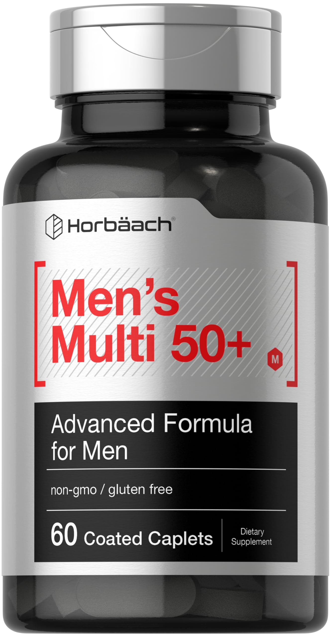 Horbäach Mens Multivitamins 50+ | 60 Caplets | Non-GMO & Gluten Free
