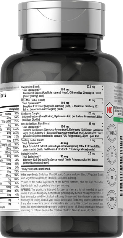 Horbäach Mens Multivitamins 50+ | 60 Caplets | Non-GMO & Gluten Free