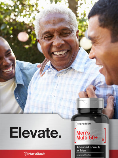Horbäach Mens Multivitamins 50+ | 60 Caplets | Non-GMO & Gluten Free