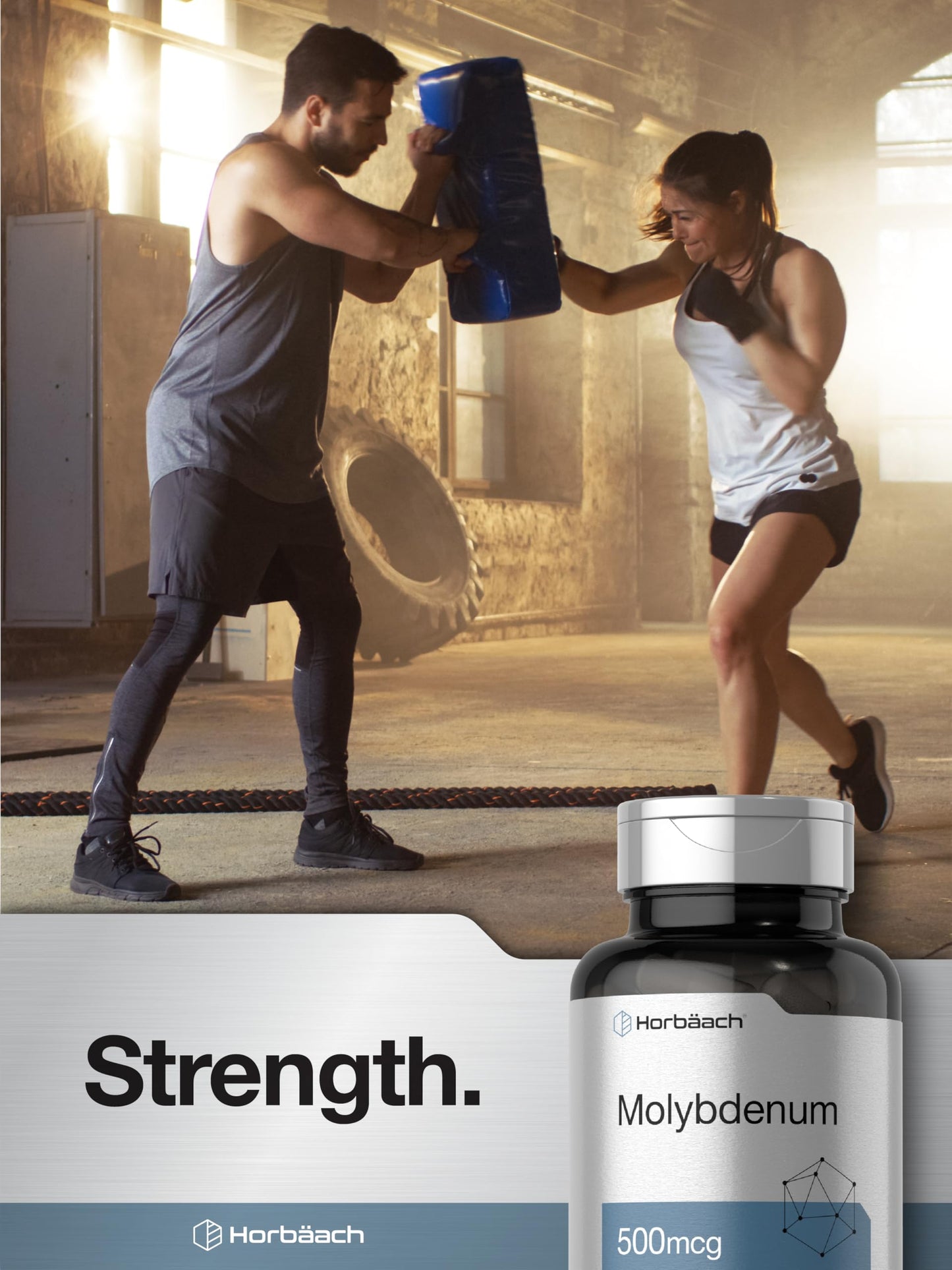 Horbaach Molybdenum Supplement | 500mcg | 200 Capsules | Amino Acid Chelate | Non-GMO, Gluten Free