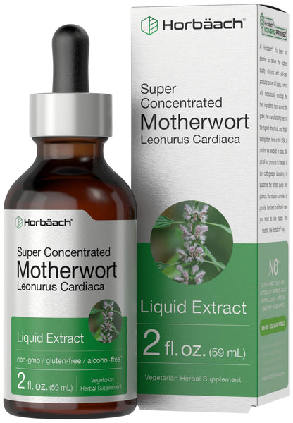 Horbaach Motherwort Tincture Herbal Extract - 2 fl oz - Alcohol Free - Non-GMO & Gluten Free