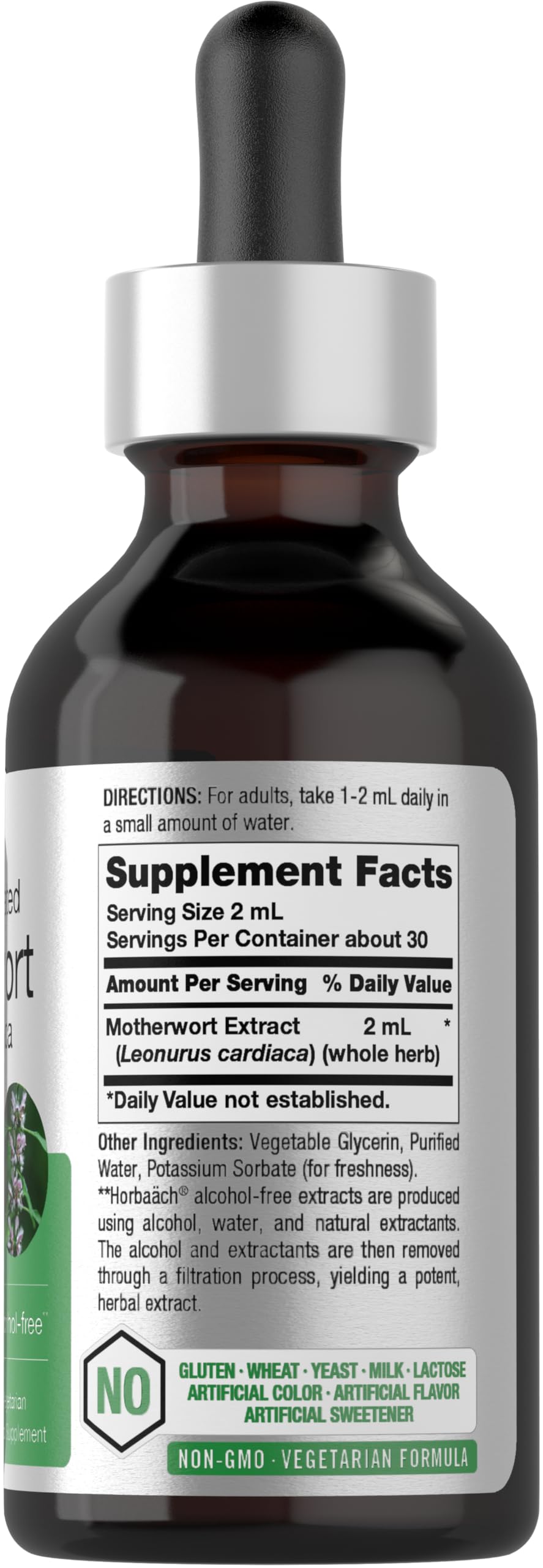 Horbaach Motherwort Tincture Herbal Extract - 2 fl oz - Alcohol Free - Non-GMO & Gluten Free