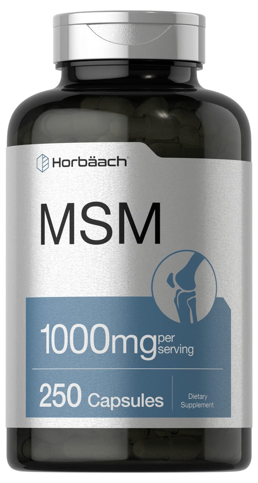 Horbäach MSM Supplement Capsules 1000mg – 250 Count – Non-GMO & Gluten Free BritishVita | Premium UK Vitamins & Wellness Supplements