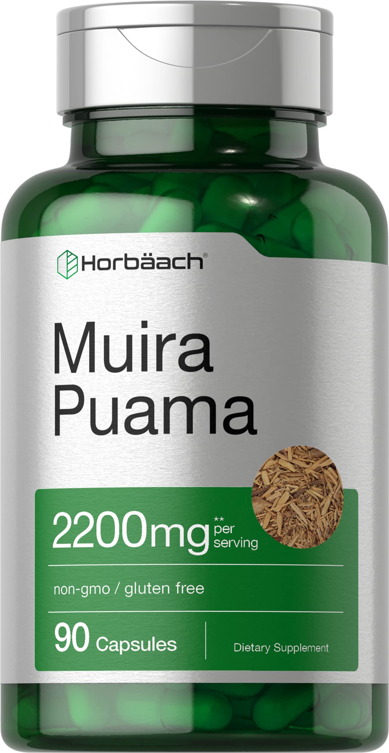 Horbäach Muira Puama Root Extract 2200 mg – 90 Capsules | Non-GMO, Gluten Free Supplement