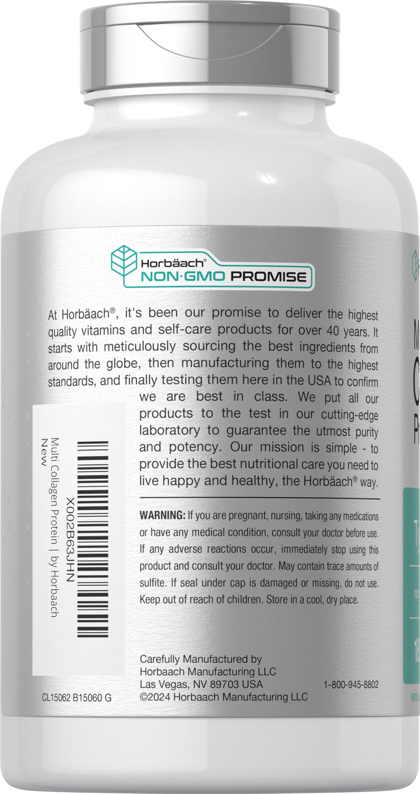 Horbäach Multi Collagen Protein 2000 mg | 180 Caps | Keto & Paleo
