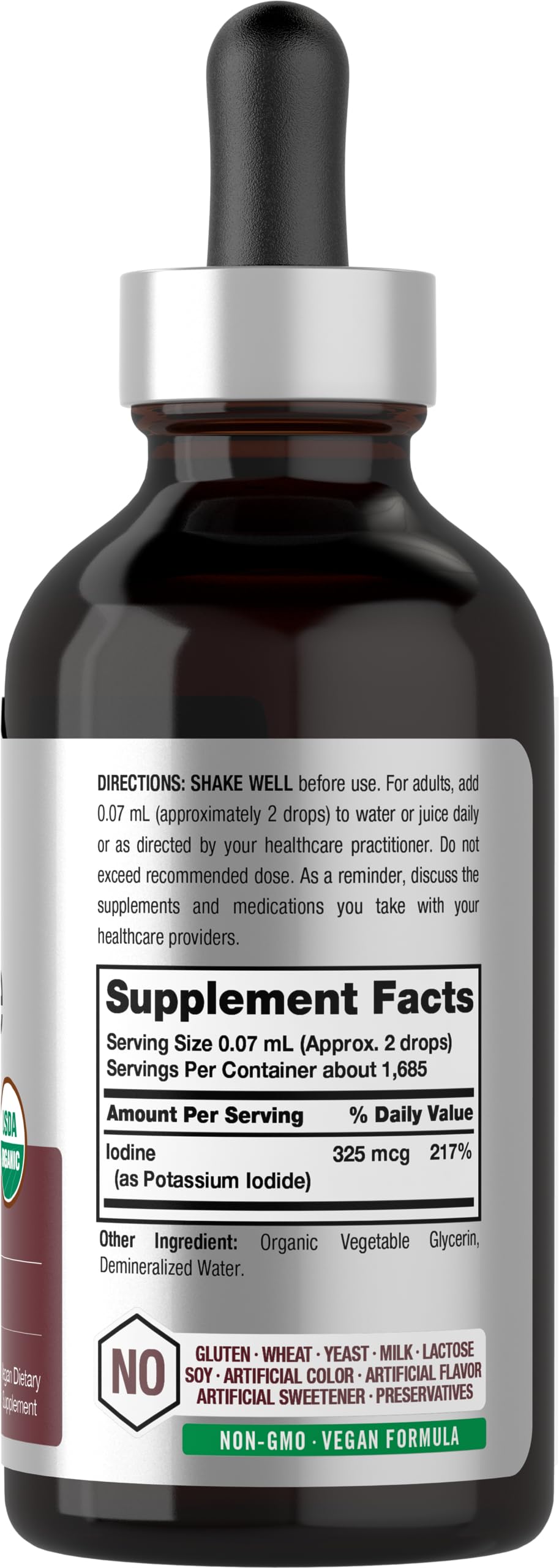 Horbaach Nascent Iodine Drops - 4 Fl Oz Organic Liquid Tincture, Potassium Iodide | Vegan, Non-GMO, Gluten Free