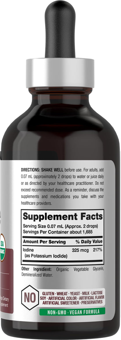 Horbaach Nascent Iodine Drops - 4 Fl Oz Organic Liquid Tincture, Potassium Iodide | Vegan, Non-GMO, Gluten Free