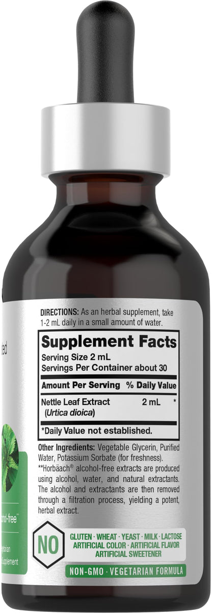 Horbäach Nettle Leaf Extract Drops – 2 oz, Alcohol-Free, Non-GMO