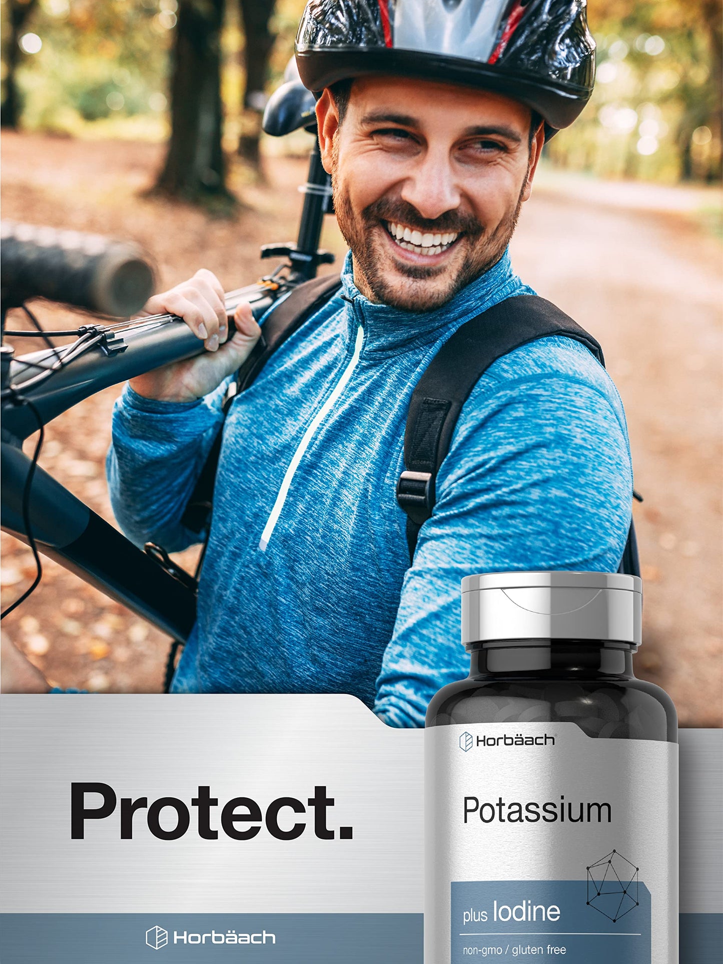 Horbäach Potassium Chloride Supplement | Plus Iodine | 180 Vegetarian Tablets | Non-GMO & Gluten Free