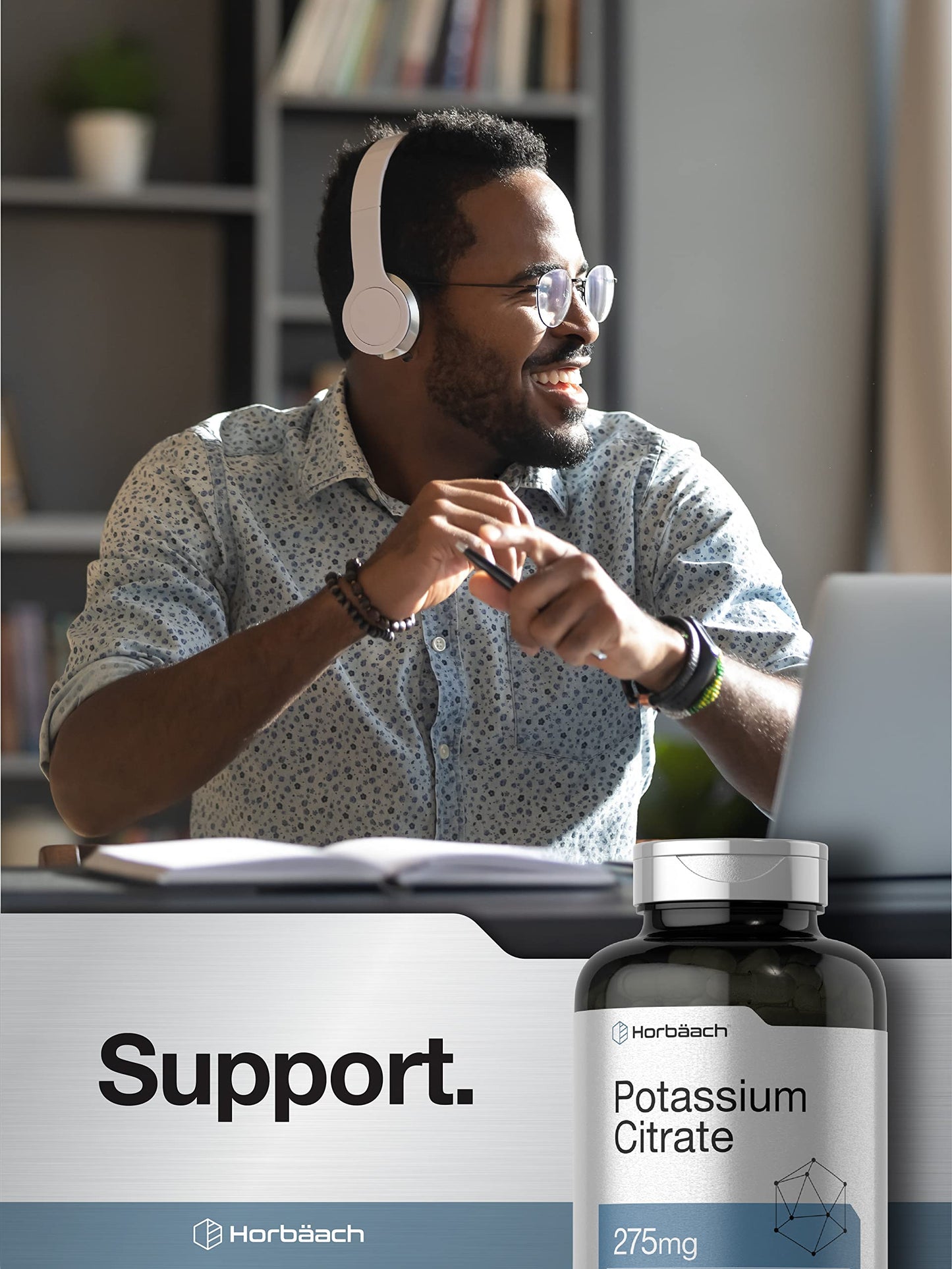 Horbäach Potassium Citrate 275 mg | 400 Capsules | Non-GMO, Gluten Free