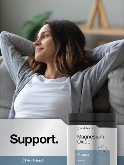 Horbäach Magnesium Oxide Powder 400 mg | 8 oz | Vegetarian, Non-GMO, Gluten Free