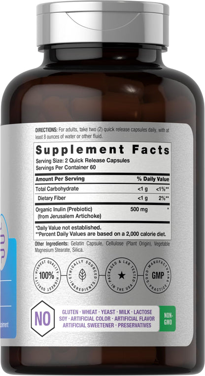 Horbäach Prebiotic for Men and Women | 120 Powder Pills | High Strength & Premium Quality Supplement | Non-GMO & Gluten Free Quick Release Capsules