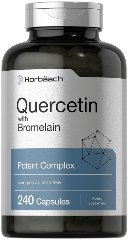 Horbäach Quercetin with Bromelain - 240 Capsules | Non-GMO, Gluten Free
