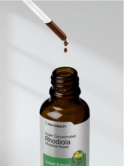 Horbaach Rhodiola Rosea Supplement Tincture - 2 fl oz | Alcohol-Free Extract | Vegetarian, Non-GMO, Gluten Free