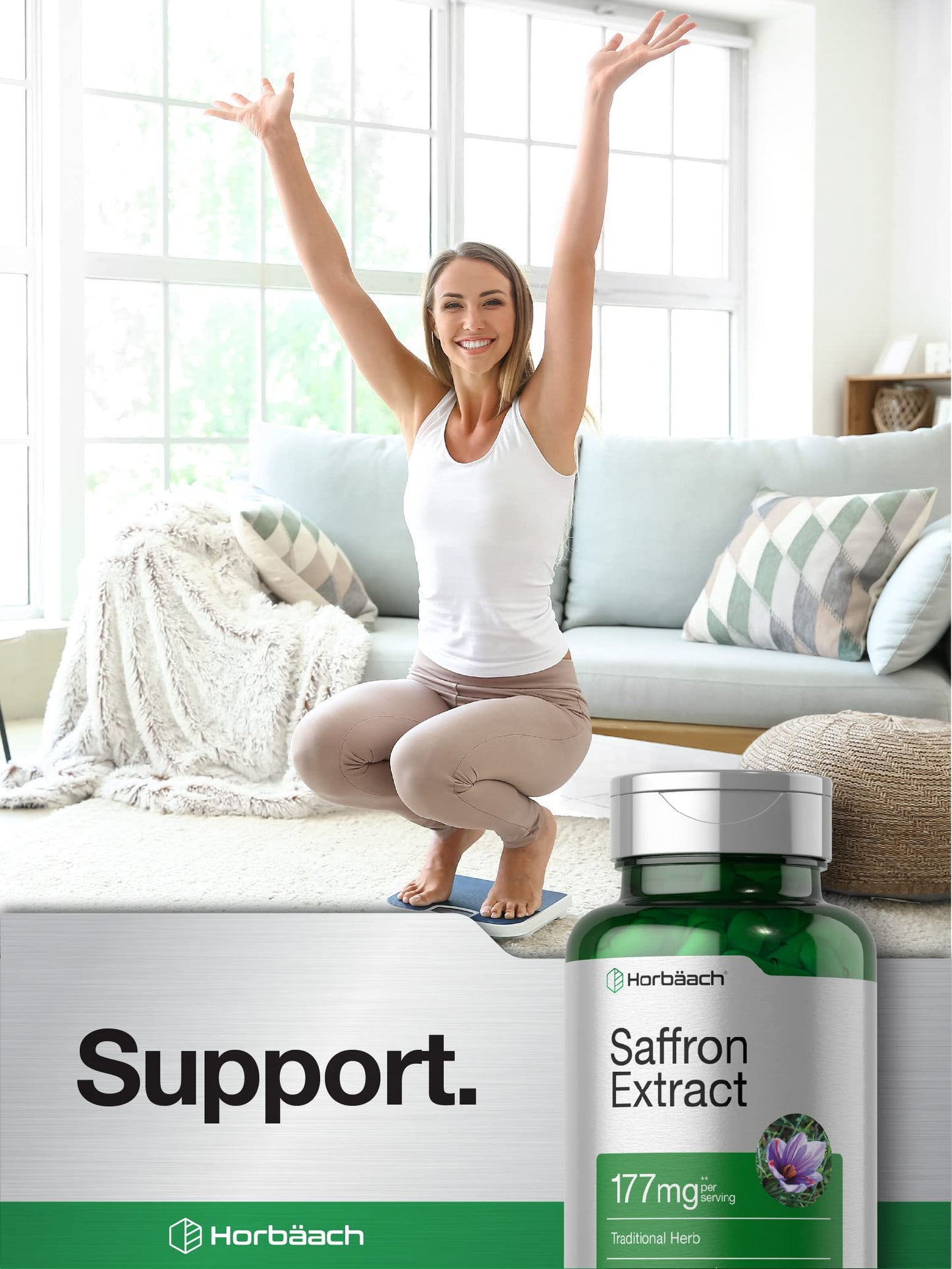 Horbaach Saffron Extract Capsules | 177 mg per Serving | 60 Pills | Non-GMO, Gluten Free